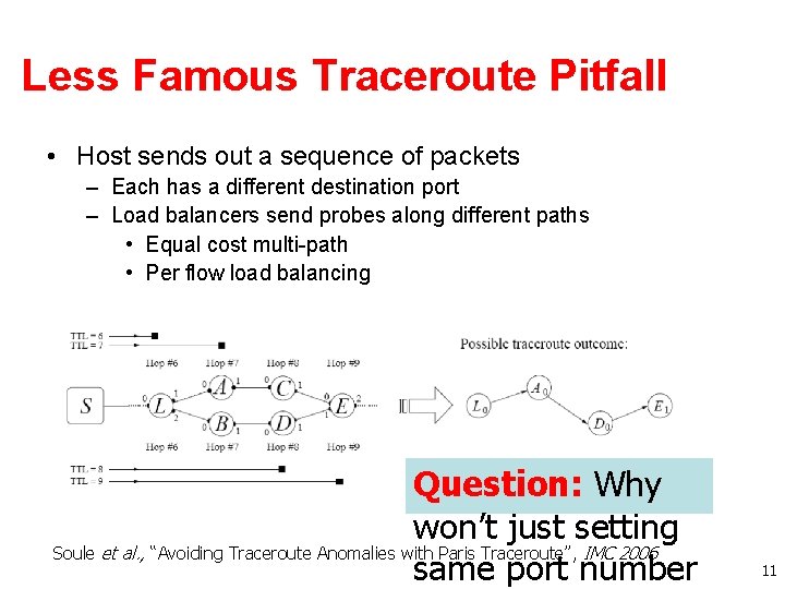 Less Famous Traceroute Pitfall • Host sends out a sequence of packets – Each Less Famous Traceroute Pitfall • Host sends out a sequence of packets – Each