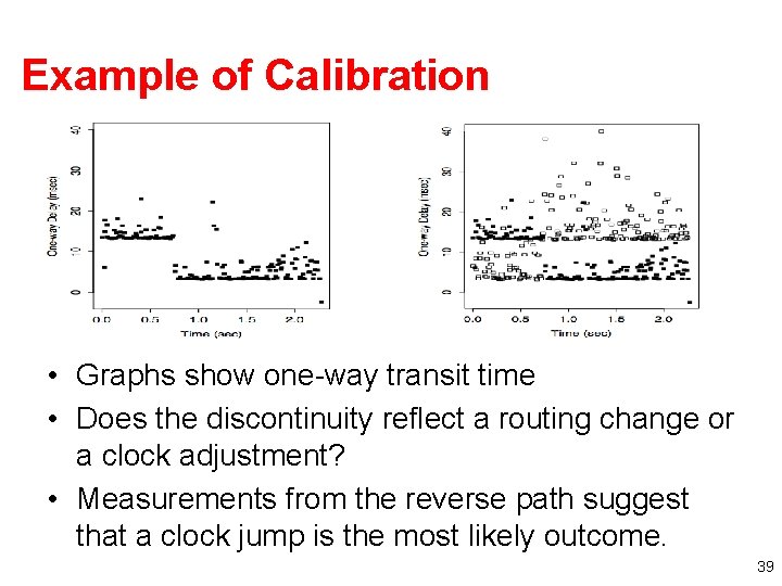 Example of Calibration • Graphs show one-way transit time • Does the discontinuity reflect Example of Calibration • Graphs show one-way transit time • Does the discontinuity reflect