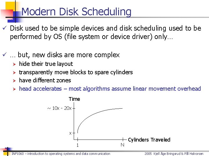 Modern Disk Scheduling ü Disk used to be simple devices and disk scheduling used