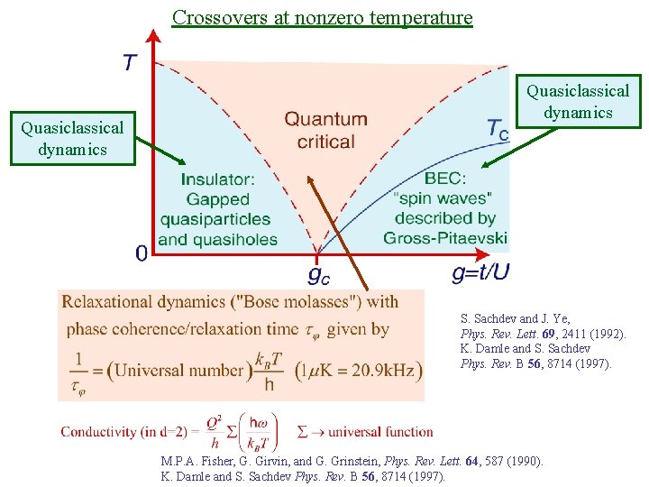Crossovers at nonzero temperature Quasiclassical dynamics S. Sachdev and J. Ye, Phys. Rev. Lett.