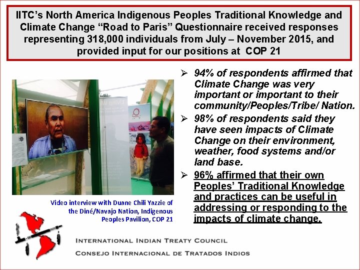 IITC’s North America Indigenous Peoples Traditional Knowledge and Climate Change “Road to Paris” Questionnaire