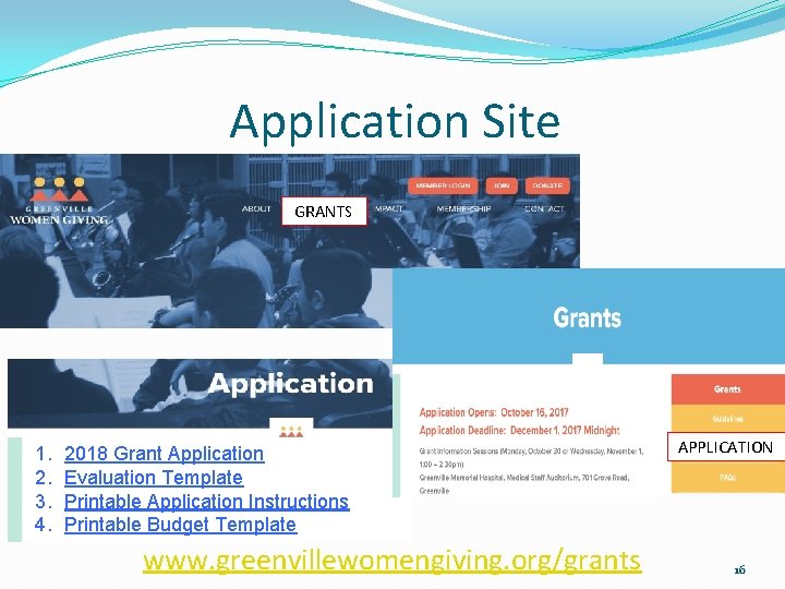 Application Site GRANTS 1. 2. 3. 4. 2018 Grant Application Evaluation Template Printable Application