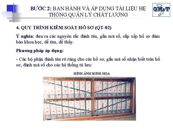 BƯỚC 2: BAN HÀNH VÀ ÁP DỤNG TÀI LIỆU HỆ THỐNG QUẢN LÝ CHẤT