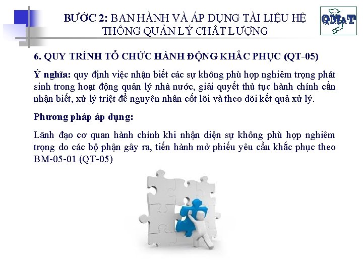 BƯỚC 2: BAN HÀNH VÀ ÁP DỤNG TÀI LIỆU HỆ THỐNG QUẢN LÝ CHẤT