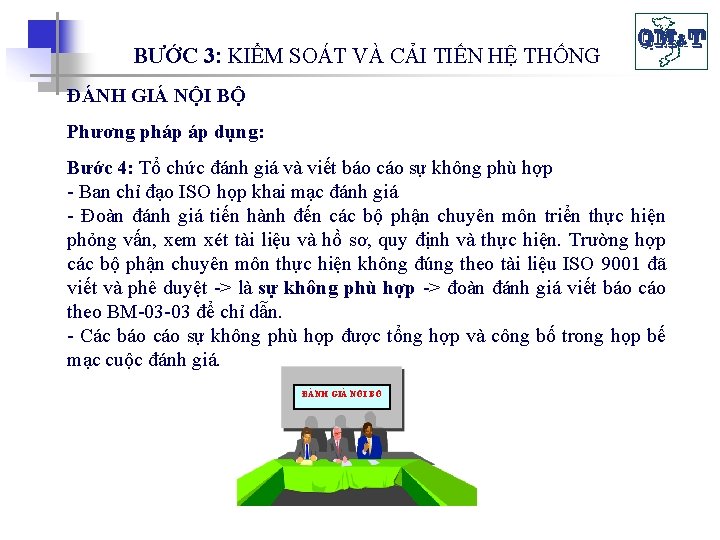 BƯỚC 3: KIỂM SOÁT VÀ CẢI TIẾN HỆ THỐNG ĐÁNH GIÁ NỘI BỘ Phương