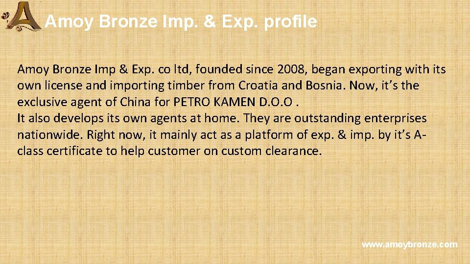 Amoy Bronze Imp. & Exp. profile Amoy Bronze Imp & Exp. co ltd, founded Amoy Bronze Imp. & Exp. profile Amoy Bronze Imp & Exp. co ltd, founded