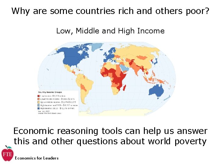 Why are some countries rich and others poor? Low, Middle and High Income Economic