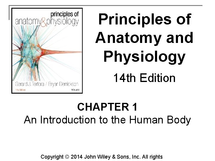 Principles of Anatomy and Physiology 14 th Edition CHAPTER 1 An Introduction to the