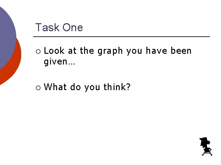 Task One ¡ ¡ Look at the graph you have been given… What do