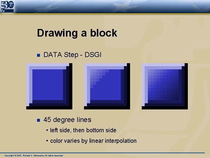 Drawing a block n DATA Step - DSGI n 45 degree lines • left