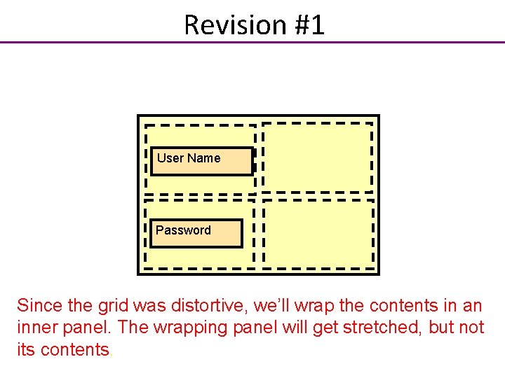 Revision #1 User Name Password Since the grid was distortive, we’ll wrap the contents