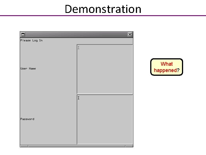 Demonstration What happened? 