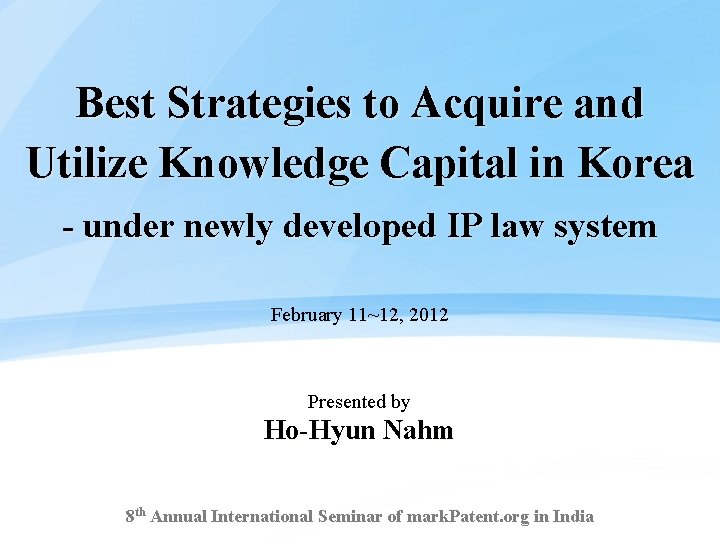 Best Strategies to Acquire and Utilize Knowledge Capital in Korea - under newly developed