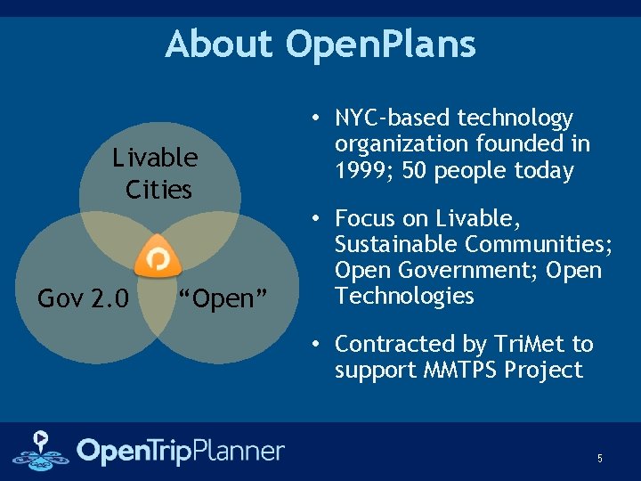 About Open. Plans Livable Cities Gov 2. 0 “Open” • NYC-based technology organization founded