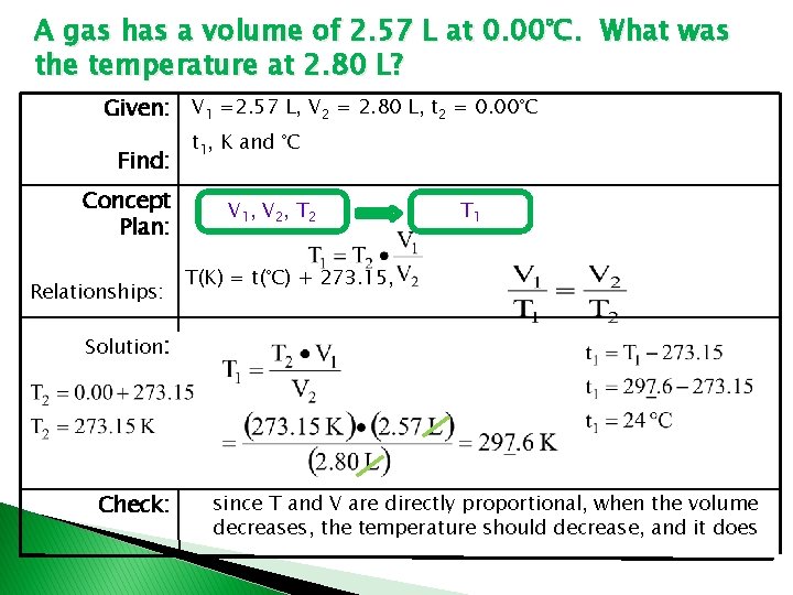 A gas has a volume of 2. 57 L at 0. 00°C. What was