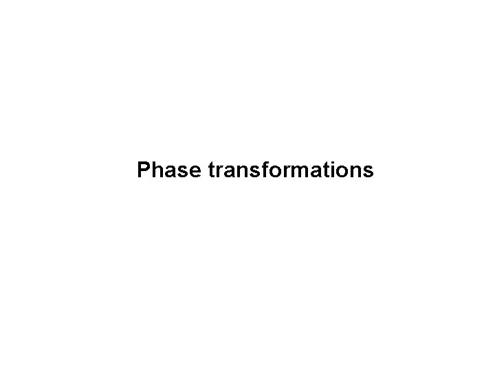Phase transformations 