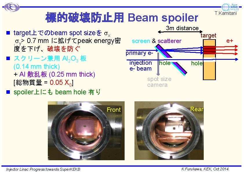 T. Kamitani 標的破壊防止用 Beam spoiler n target上でのbeam spot sizeを sx , sy> 3 m