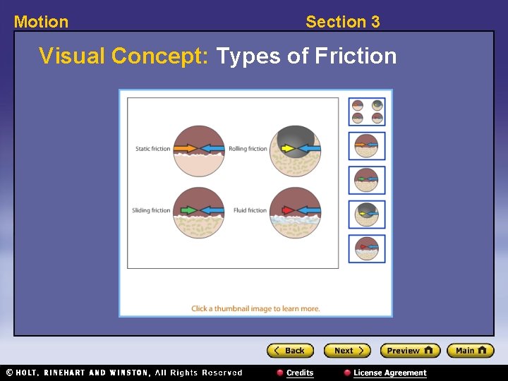 Motion Section 3 Visual Concept: Types of Friction 