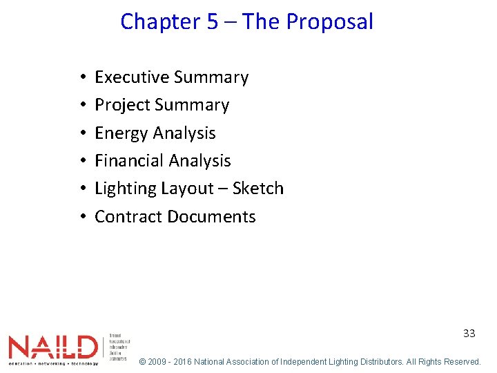 Chapter 5 – The Proposal • • • Executive Summary Project Summary Energy Analysis