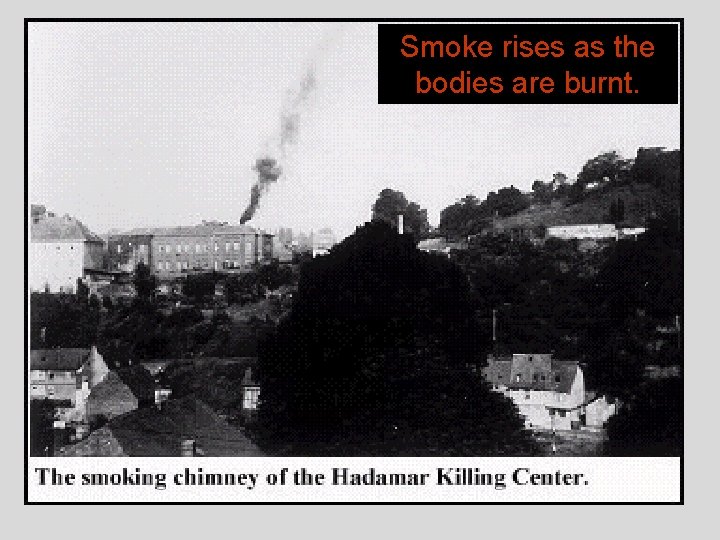 Smoke rises as the bodies are burnt. 