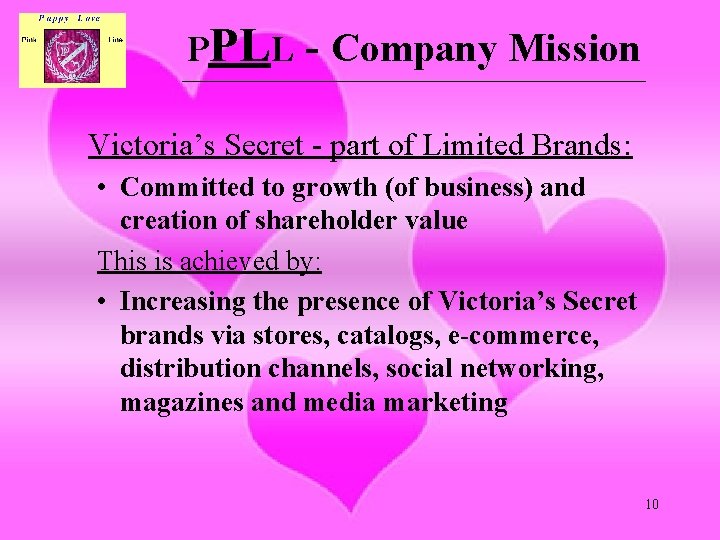PPLL - Company Mission __________________________________________________________ Victoria’s Secret - part of Limited Brands: • Committed