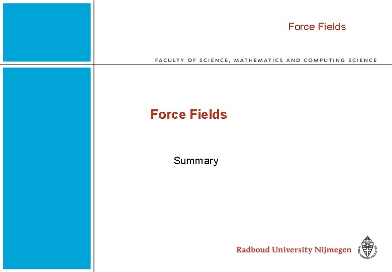 Force Fields Summary 