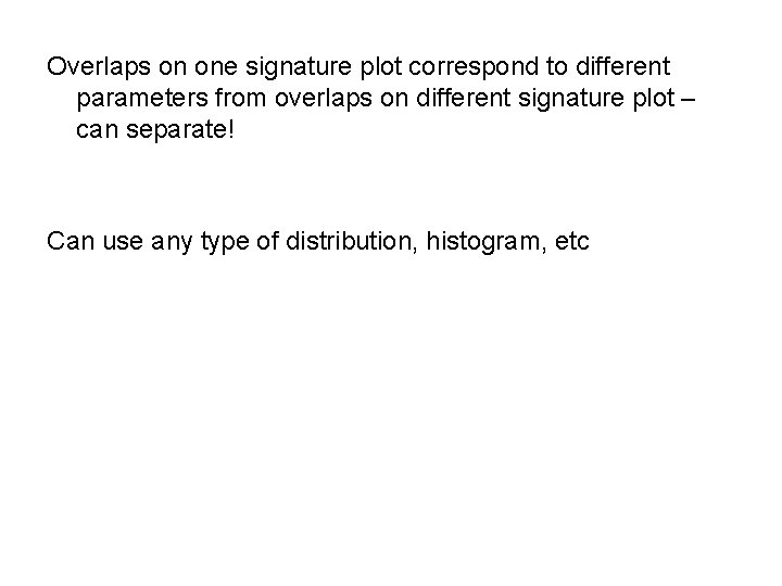 Overlaps on one signature plot correspond to different parameters from overlaps on different signature