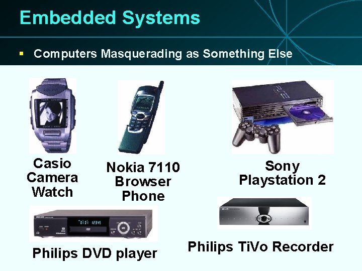 Embedded Systems § Computers Masquerading as Something Else Casio Camera Watch Nokia 7110 Browser