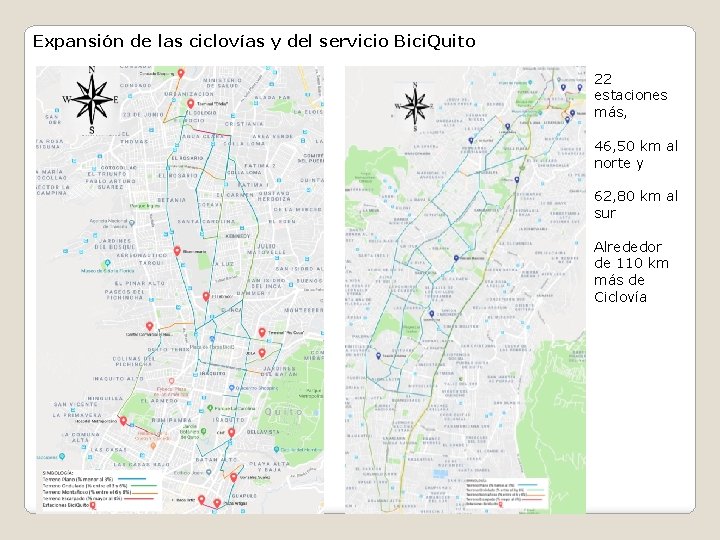 Expansión de las ciclovías y del servicio Bici. Quito 22 estaciones más, 46, 50