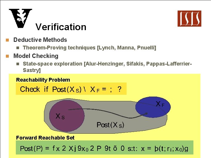 Verification n Deductive Methods n Theorem-Proving techniques [Lynch, Manna, Pnuelli] n Model Checking n