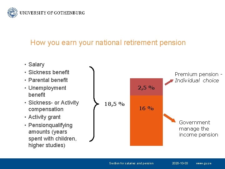How you earn your national retirement pension • • Salary Sickness benefit Parental benefit How you earn your national retirement pension • • Salary Sickness benefit Parental benefit