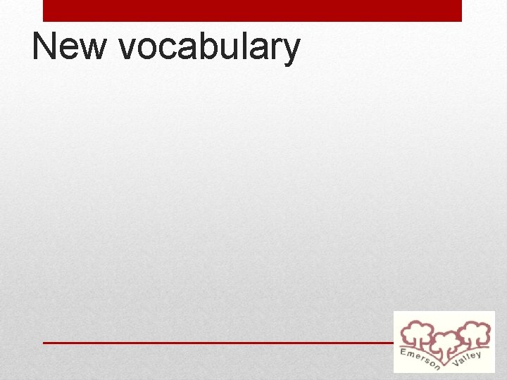 New vocabulary 