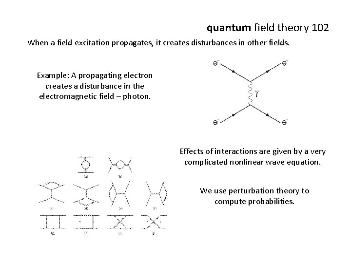 quantum field theory 102 When a field excitation propagates, it creates disturbances in other