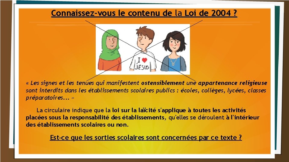 Connaissez-vous le contenu de la Loi de 2004 ? « Les signes et les