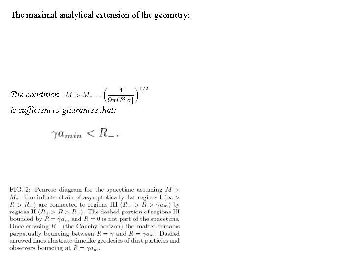 The maximal analytical extension of the geometry: The condition is sufficient to guarantee that: