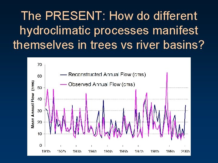 The PRESENT: How do different hydroclimatic processes manifest themselves in trees vs river basins?