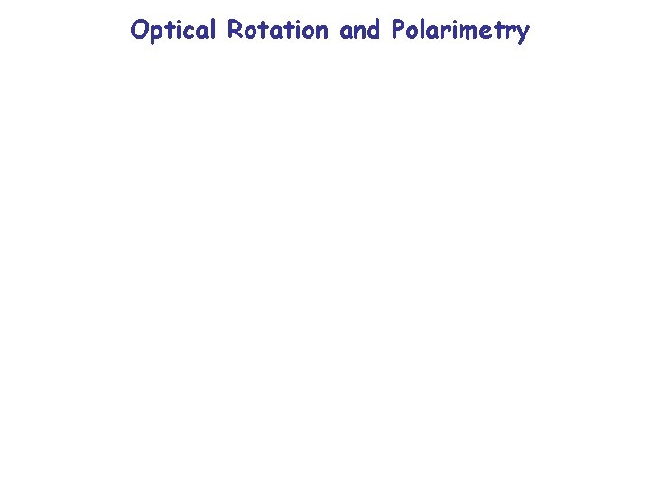Optical Rotation and Polarimetry 