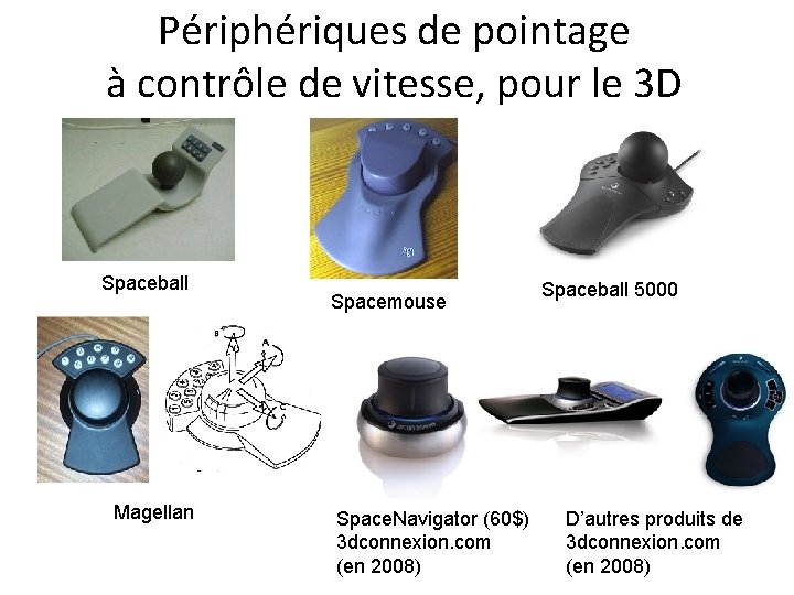 Périphériques de pointage à contrôle de vitesse, pour le 3 D Spaceball Magellan Spacemouse