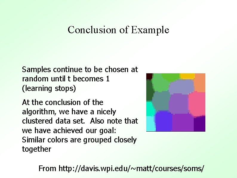 Conclusion of Example Samples continue to be chosen at random until t becomes 1