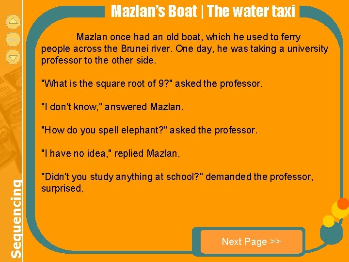 Mazlan’s Boat | The water taxi menu Mazlan once had an old boat, which