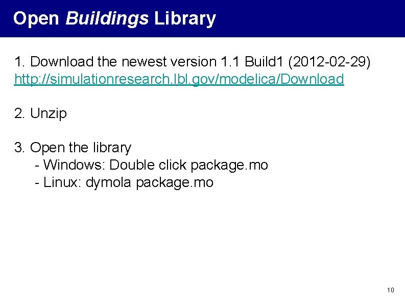 Open Buildings Library 1. Download the newest version 1. 1 Build 1 (2012 -02 Open Buildings Library 1. Download the newest version 1. 1 Build 1 (2012 -02