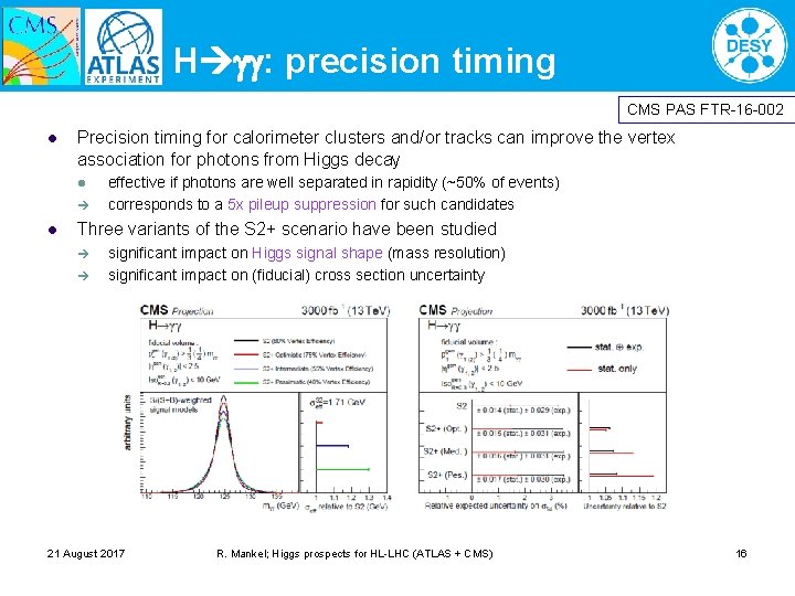 H : precision timing CMS PAS FTR-16 -002 l Precision timing for calorimeter clusters