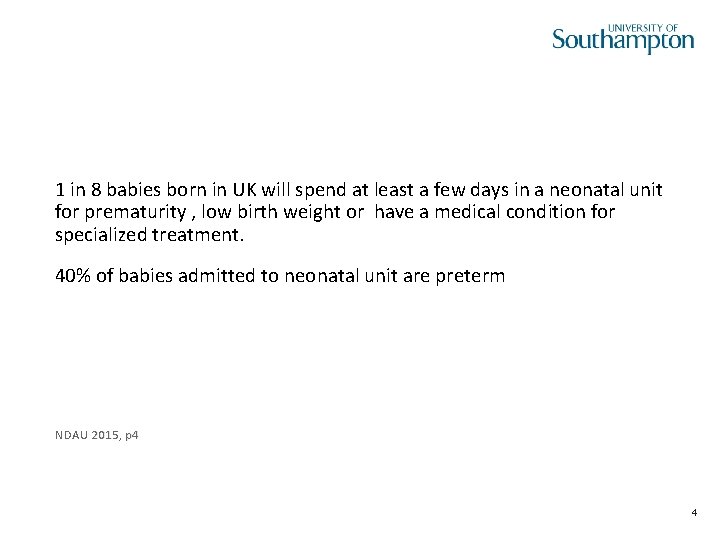 1 in 8 babies born in UK will spend at least a few days