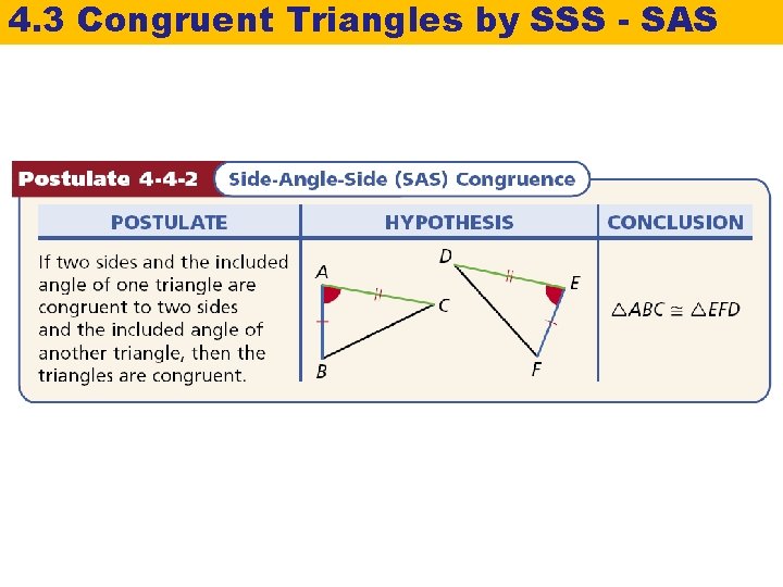 4. 3 Congruent Triangles by SSS - SAS 