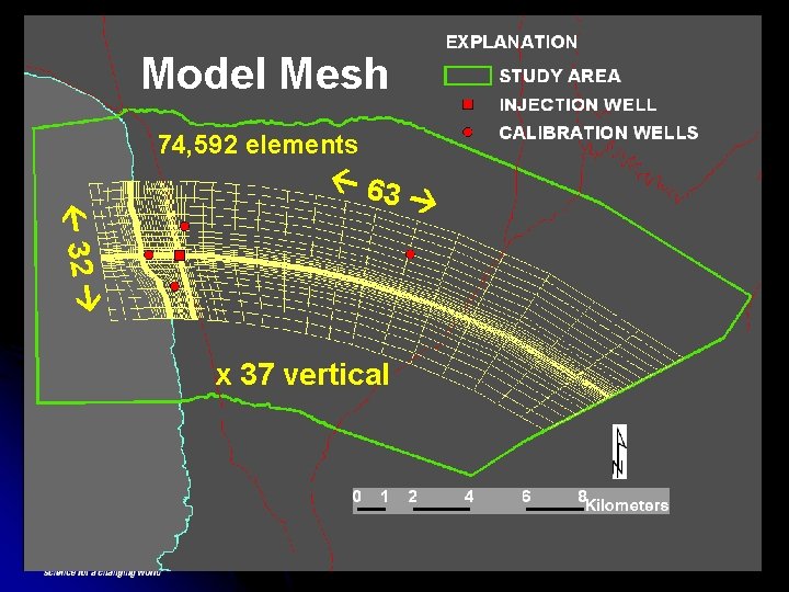 Model Mesh 74, 592 elements 32 63 x 37 vertical 