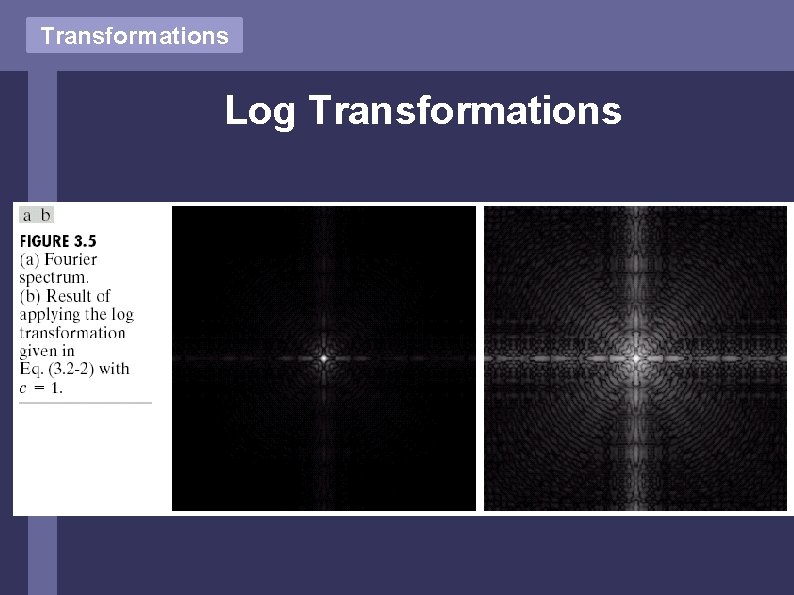 Transformations Log Transformations 