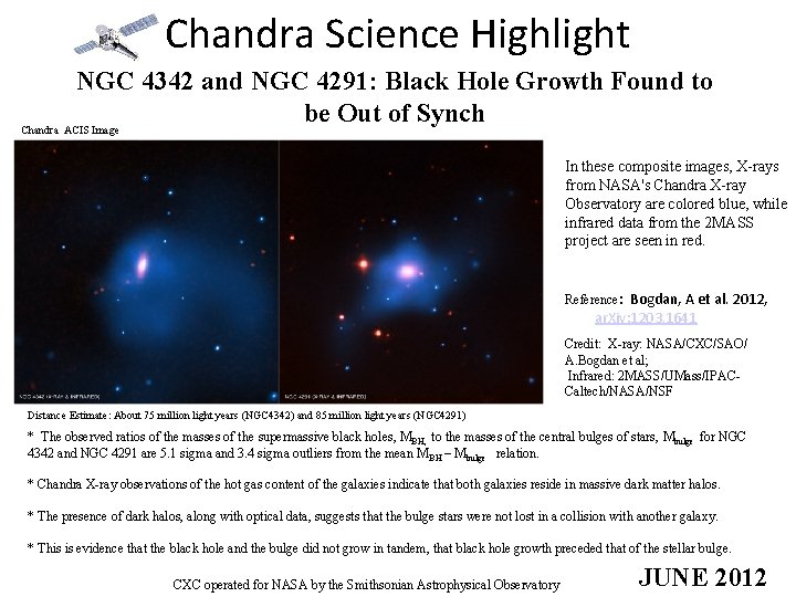 Chandra Science Highlight NGC 4342 and NGC 4291: Black Hole Growth Found to be