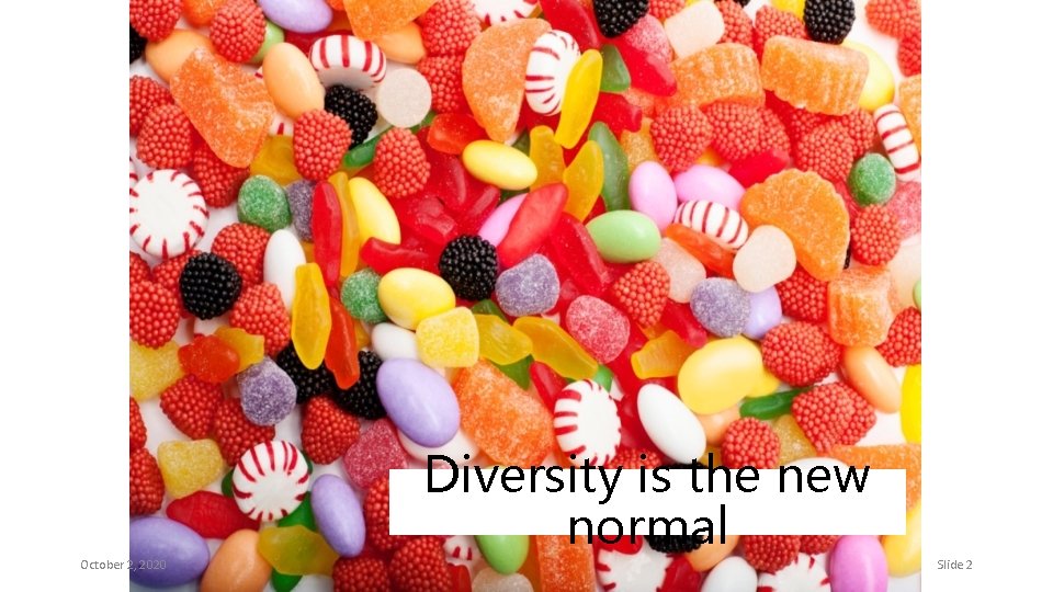 October 2, 2020 Diversity is the new normal Slide 2 