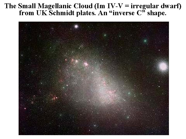 The Small Magellanic Cloud (Im IV-V = irregular dwarf) from UK Schmidt plates. An
