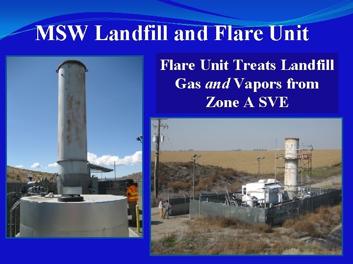 MSW Landfill and Flare Unit Treats Landfill Gas and Vapors from Zone A SVE